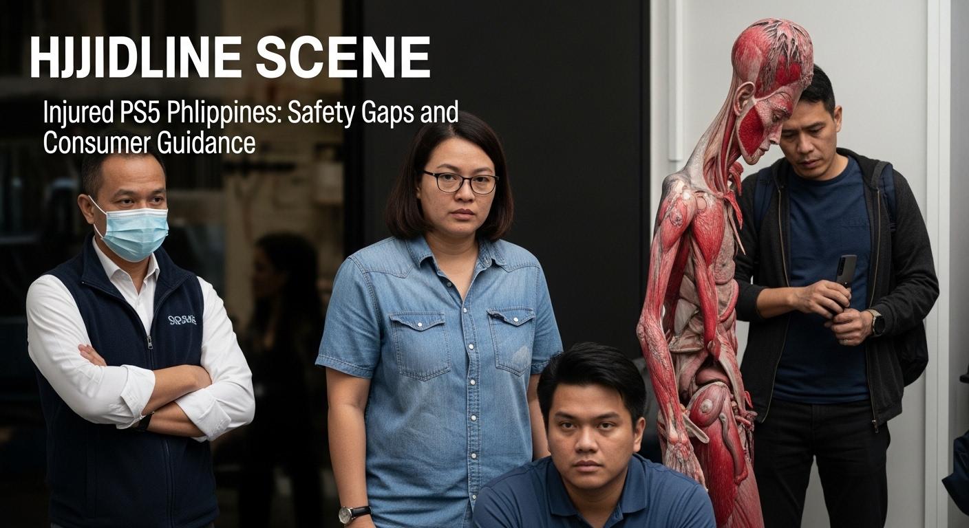PlayStation 5 placed on a ventilated shelf with safety reminders in a Philippine living room