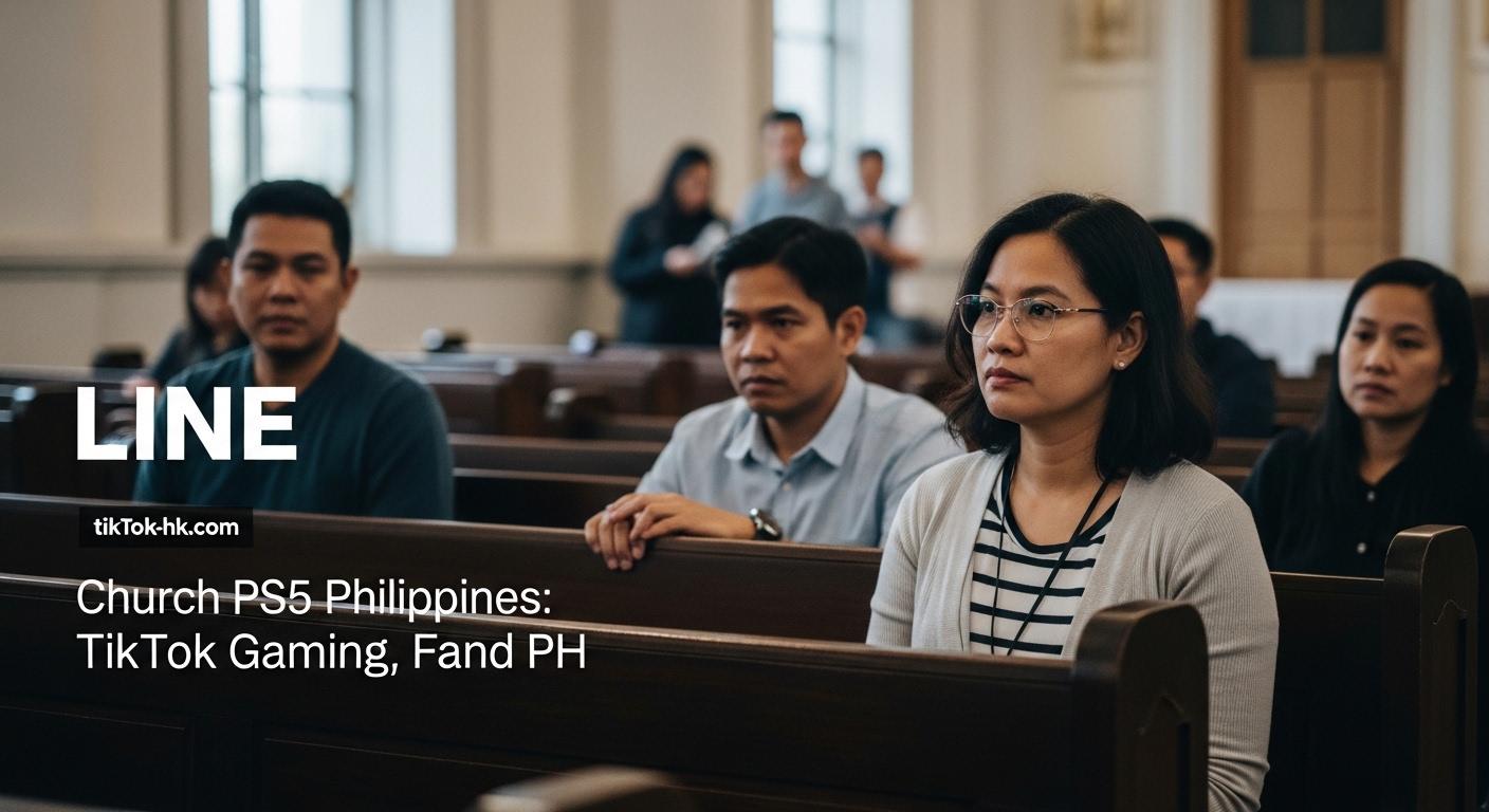 Philippine church youth watching PS5 gameplay on TikTok backdrop