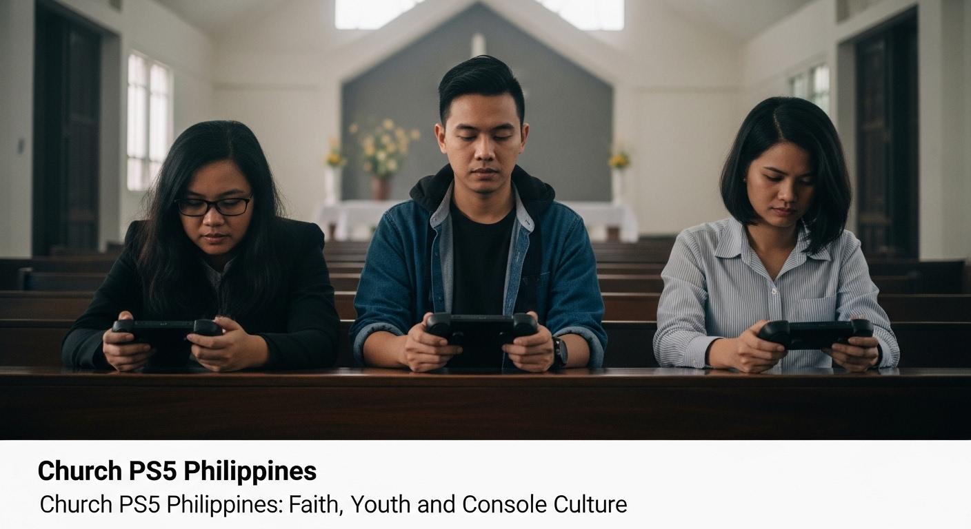 Philippine church youth gaming event featuring a PS5 console