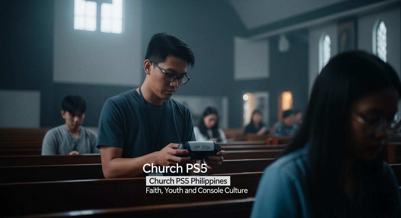Philippine church youth gaming event featuring a PS5 console
