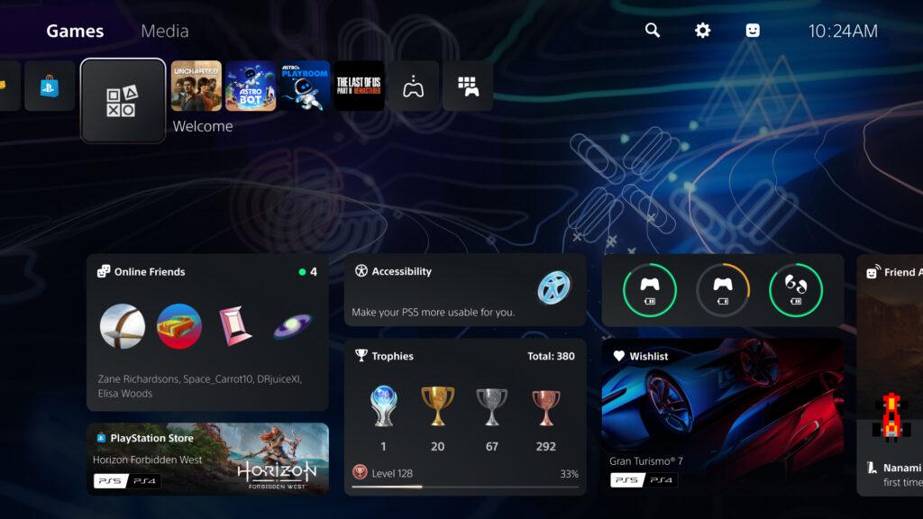 PS5 system update interface new features display